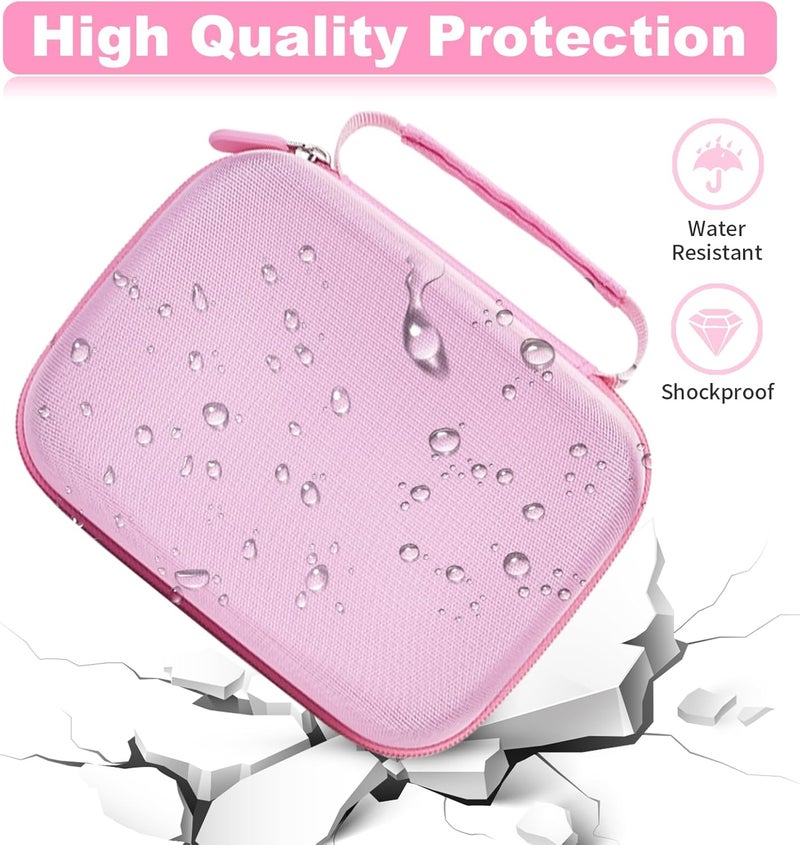 Hikkon Camera Case Compatible for ESOXOFFORE/Upgrade/Dylanto/Yehtta/HiMont/CAMCLID Kids Instant Print Camera Toy,Portable Digital Camera Storage Holder Organizer Bag (Case Only) - Pink - Image 5